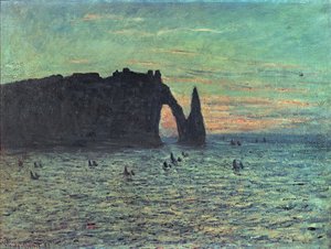 Den ihåliga nålen i Etretat, 1883 av Claude Monet