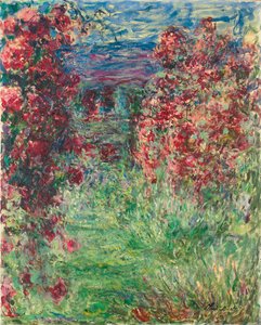 Huset i Giverny under rosorna; Huset i rosorna, 1925 av Claude Monet