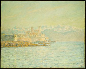 Det gamla fortet i Antibes (olja på duk) av Claude Monet