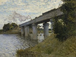 The Railroad bridge in Argenteuil av Claude Monet
