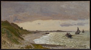 Stranden vid Sainte-Adresse av Claude Monet