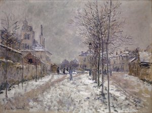Den snötäckta boulevarden Pontoise i Argenteuil, 1875 av Claude Monet