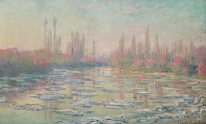 The Thaw on the Seine, nära Vetheuil, 1880 av Claude Monet
