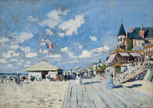 Strandpromenaden på stranden vid Trouville av Claude Monet