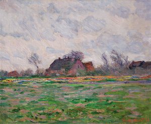 Tulpanfält nära Leiden av Claude Monet
