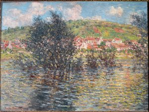 Vetheuil, sett från Lavacourt av Claude Monet