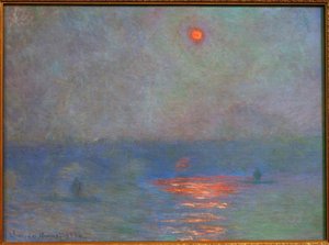 Waterloo-bron, sol i dimman (Sonne im Nebel) av Claude Monet