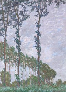 Wind Effect, Series of the Poplars, 1891 av Claude Monet