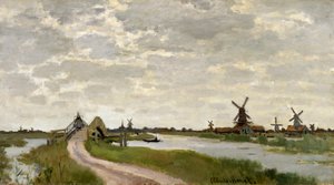 Windmills Near Zaandam av Claude Monet