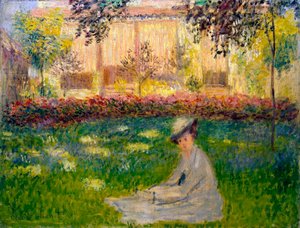 Kvinna i en trädgård, 1876. av Claude Monet