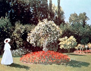 Kvinna i trädgården, Sainte Adresse, 1867 av Claude Monet