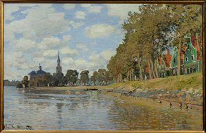 Zaandam. 1871. (0,48 x 0,73 cm) Holländskt landskap. Olja på duk av Claude Monet (1840-1926). Musee d