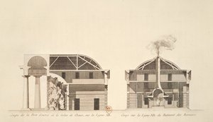 Cross-section of the entrance to salt works in the ideal city of Chaux, c.1801 
