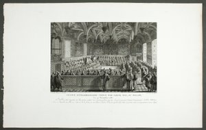 Ludvig XVI:s särskilda sammanträde i slottet, ur serien Tableaux historiques de la Révolution française av Claude Niquet