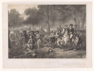 George Washington i slaget vid Monongahela Livet av George Washington, soldaten (titel på objekt) av Claude Régnier