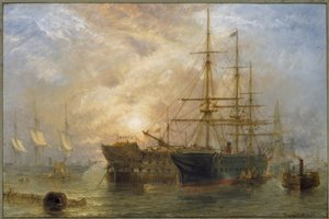 Hennes Majestäts truppfartyg tar emot butiker i Portsmouth Ha