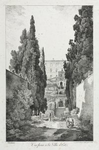Utsikt på Villa dEste, Tivoli, 1817.