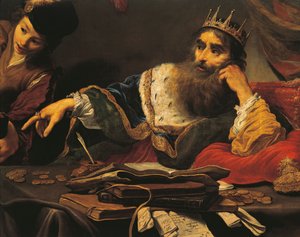 Croesus tar emot hyllning från Lydian, av Claude Vignon (1593-1670), olja på duk av Claude Vignon
