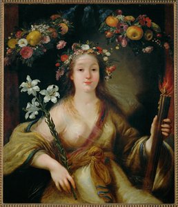 Flora ... (målning på duk) av Claude Vignon