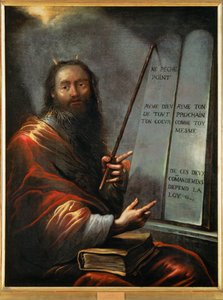 Moses med lagens tavlor (målning på duk)