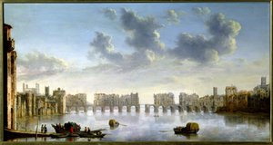 Old London Bridge (olja), ca 1630