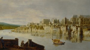 Themsen vid Westminsters trappor av Claude de Jongh