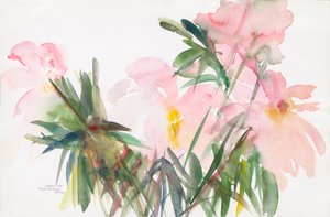 Peonies, 1987, (akvarell på papper)