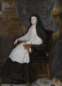 Tyska: Maria Anna von Österreich, Gemahlin König Philipps IV von Spanien, als Witwe Mariana av Österrike, Gemål till kung Filip IV av Spanien, som änka av Claudio Coello