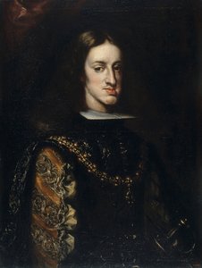 Porträtt av Karl II av Spanien (1661-1700) - Målning av Claudio Coello (1642-1693), olja på duk