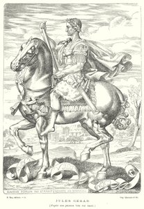 Julius Caesar, romersk soldat och politiker (gravyr) av Claudius Popelin