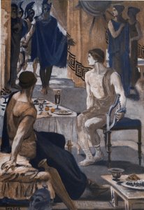 Akilles tar emot Agamemnons sändebud. Illustration av Clement Gontier (1876-1918) för Homeres "Iliaden" (Omero). Paris, Henri Laurens
