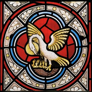 The Pelican in her Piety, c.1866 (målat glas)