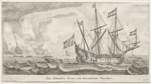 Olika fartyg och utsikt över Amsterdam (Verscheÿde Schepen en Gesichten van Amstelredam), del II: The Black Bear, a Greenland Whaler