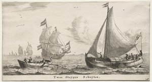 Olika fartyg och utsikt över Amsterdam (Verscheÿde Schepen en Gesichten van Amstelredam), del II: Two Pier Boats