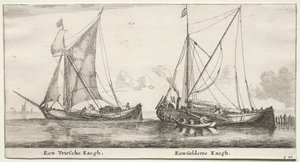 Olika fartyg och utsikter över Amsterdam (Verscheÿde Ships och Gesichten van Amstelredam), del II: En frisisk bilander. En Gelderland Bilander