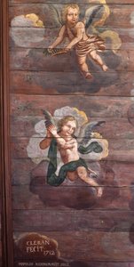 Locquirec (Finistère) / Saint-Jacques kyrka, målad valvpanel (foto) av Cleran
