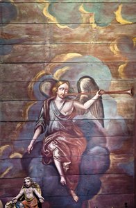 Locquirec (Finistère) / Saint-Jacques kyrka, målad valvpanel (foto) av Cleran