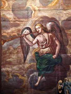 Locquirec (Finistère) / Saint-Jacques kyrka, målad valvpanel (foto) av Cleran