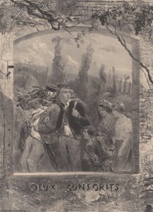 Två värnpliktiga, ca. 1830-70. av Célestin Nanteuil