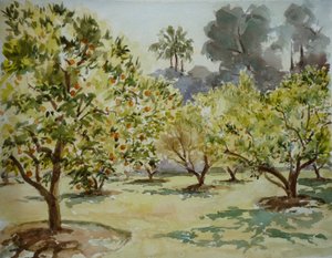 Mamounia, Apelsinlundar, 2000 (akvarell)