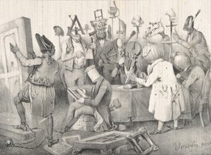Berömd målarjury. Salong 1841, 20 mars 1841. av Clément Pruche