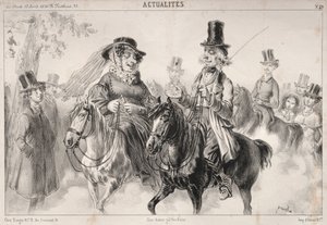 Nyheter: Berätta för mig, Madame Miroton, att det verkar vara vi som satte tonen..., 1841.