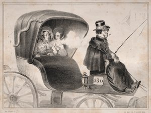 Nyheter: Nackdelarna med offentliga bilar: Kusken av..., 1839.