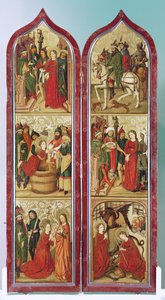 Legenden om den heliga Margareta, altare från klostret Saint Madeleine i Strasbourg av Coburg Master