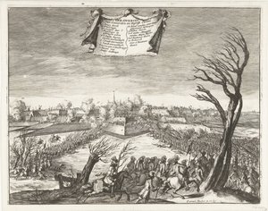 Stormning och erövring av Coevorden den 30 december 1672 Erövringen av Coevorden och Deßelfs Casteel (titel på objektet) av Coenraet Decker