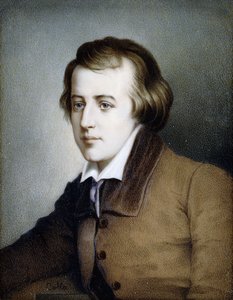 Halvlångt porträtt av Heinrich Heine, vänd åt vänster, 1820