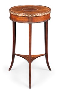 Viktorianskt infällt tillfälligt bord, ca 1880 (rosaträ och elfenben)