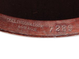 Viktorianskt infällt tillfälligt bord, detalj, ca 1880 (rosenträ och elfenben)