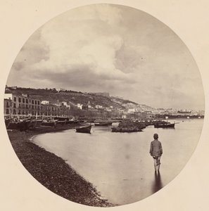 Chiaia och S:t Elmo från Mergellina, Neapel,ca. 1863 (foto)