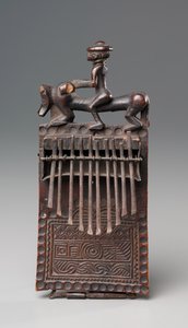 Thumb Piano, sent 1800-tal (trä och järn)